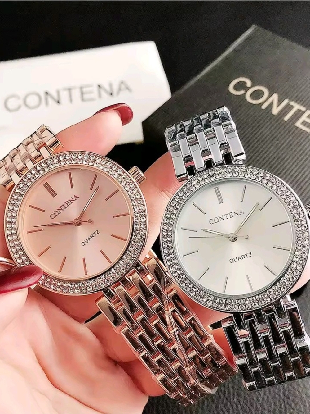 Silver Crystal-Trim Round Dial Watch - Picture 5 of 5